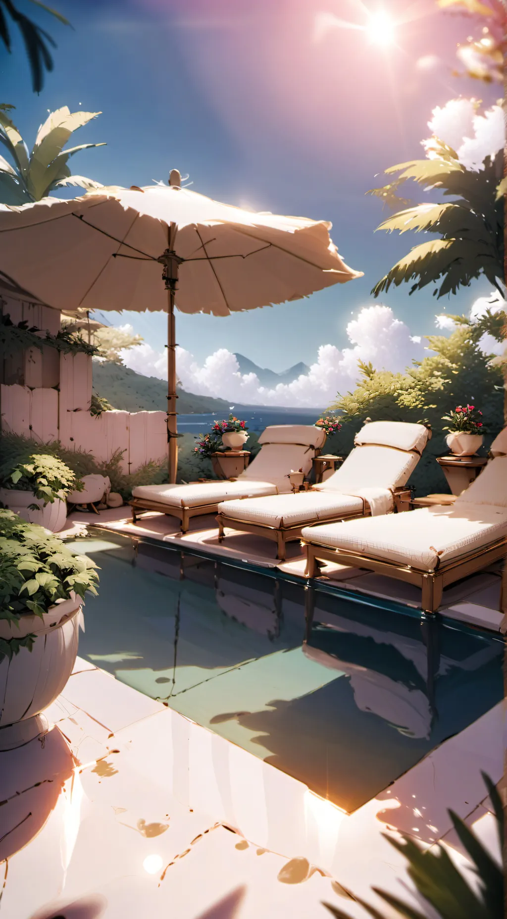 ai character: MHA pool💖 background