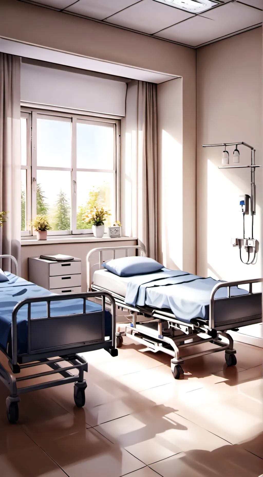 ai character: MHA at hospital background