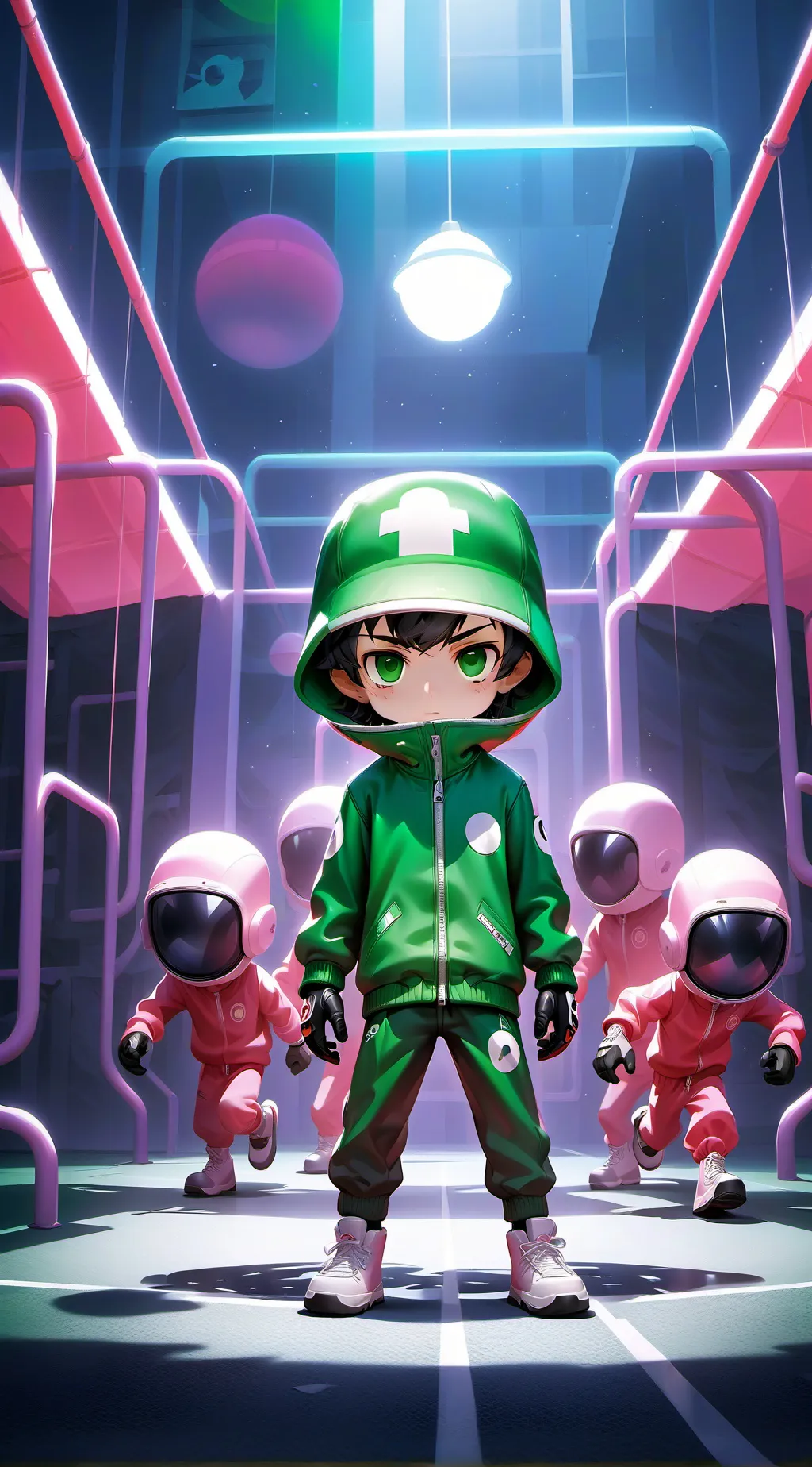 ai character: squid game background