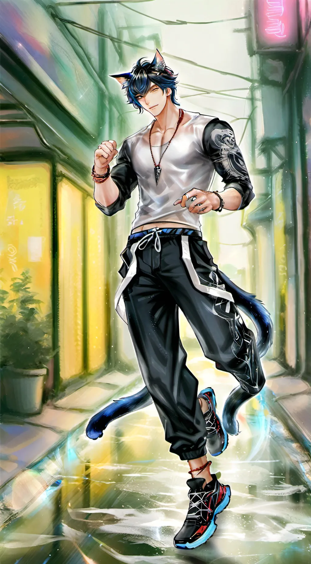 ai character: kiss  background