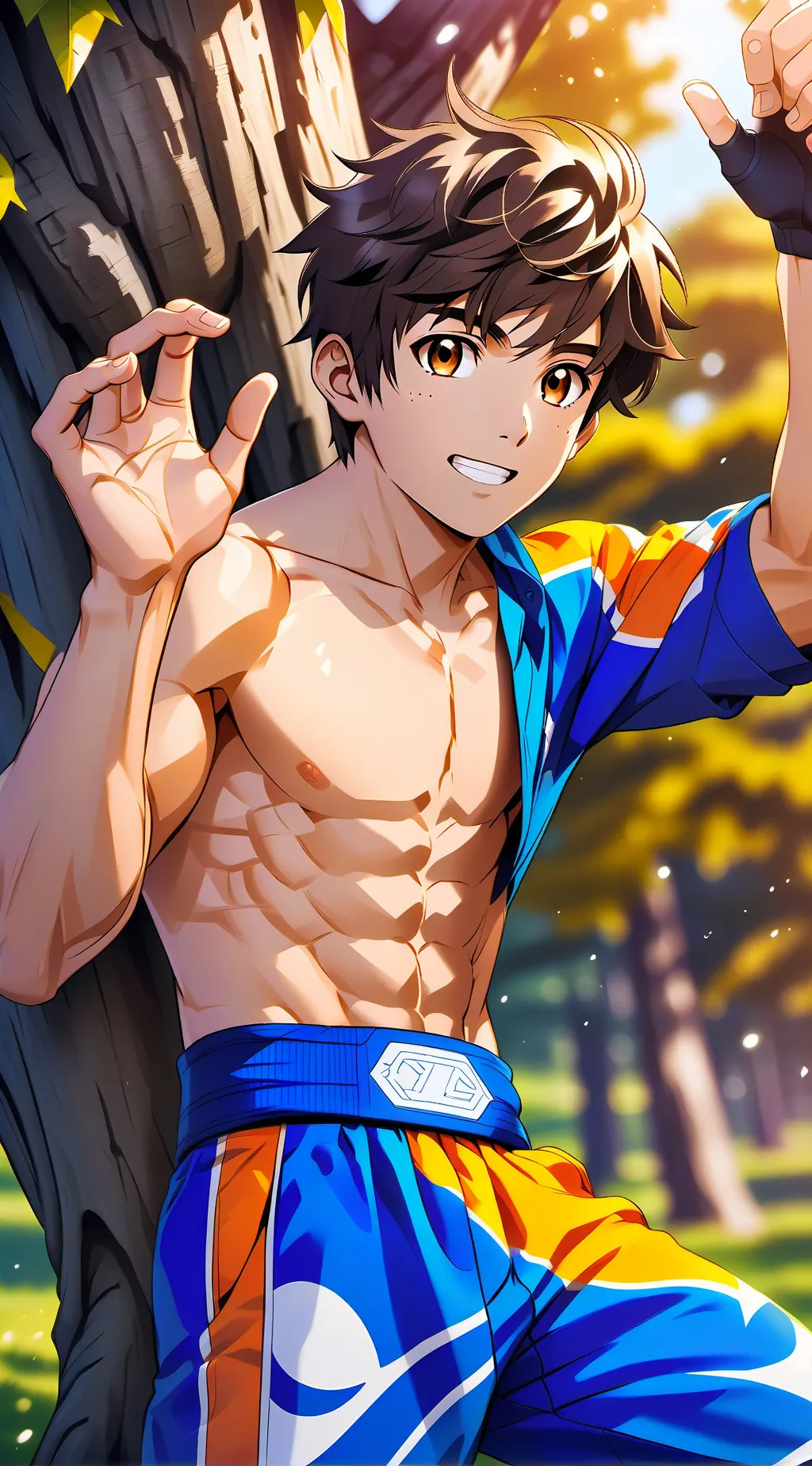 ai character: Nidal and salish  background