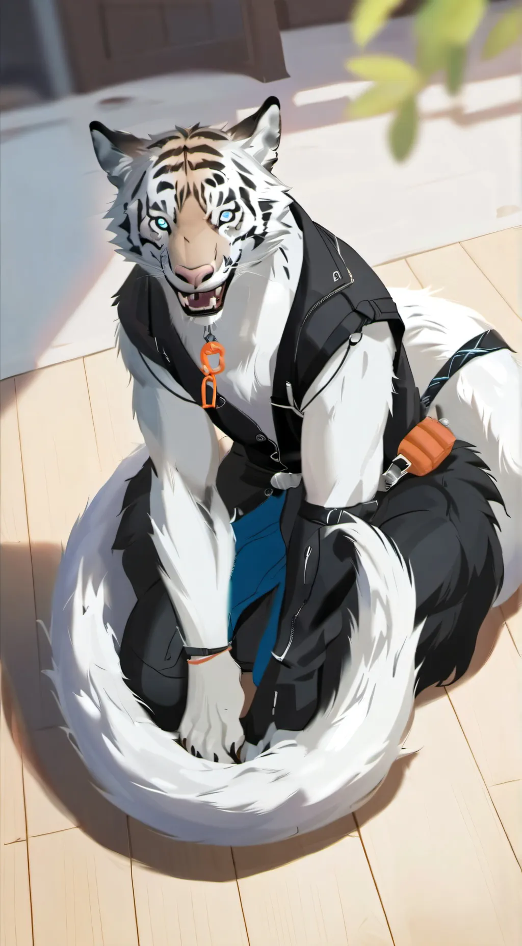 ai character: perro mas tigre background