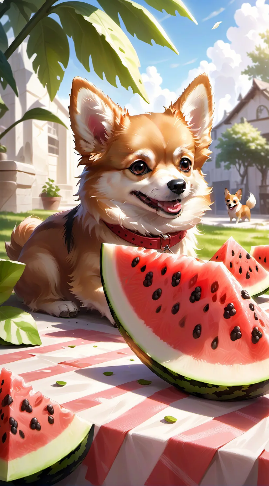 ai character: perro bebe background