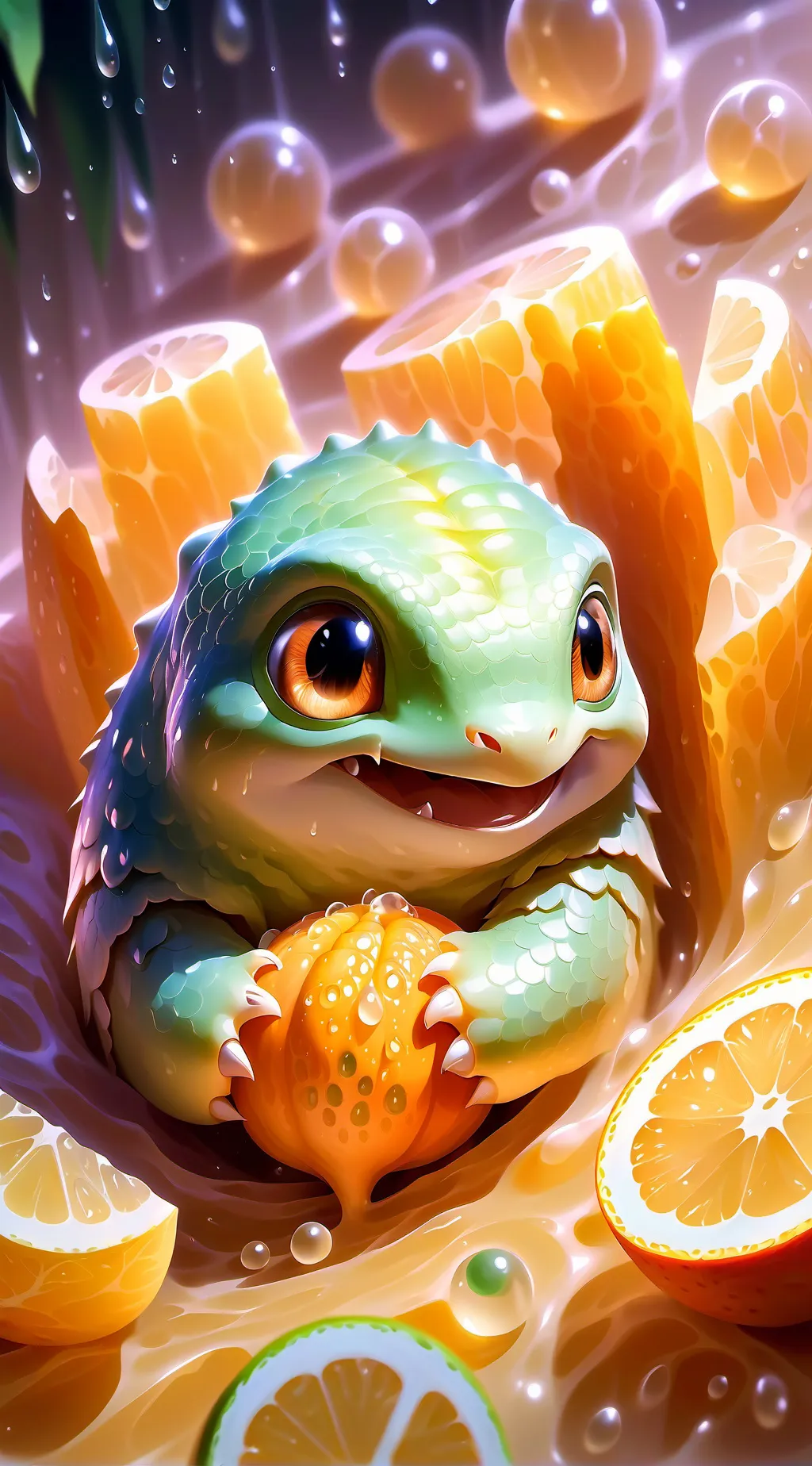 ai character: iguana cocodrilo background