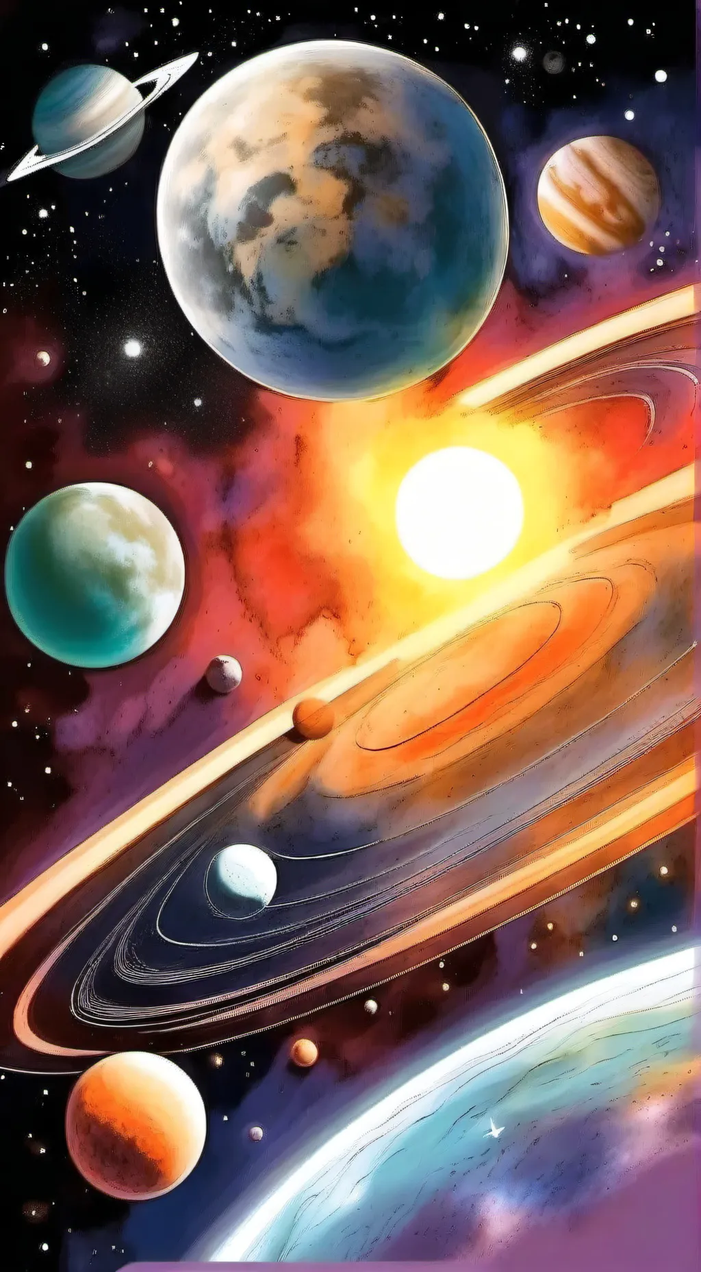 ai character: sistema solare background