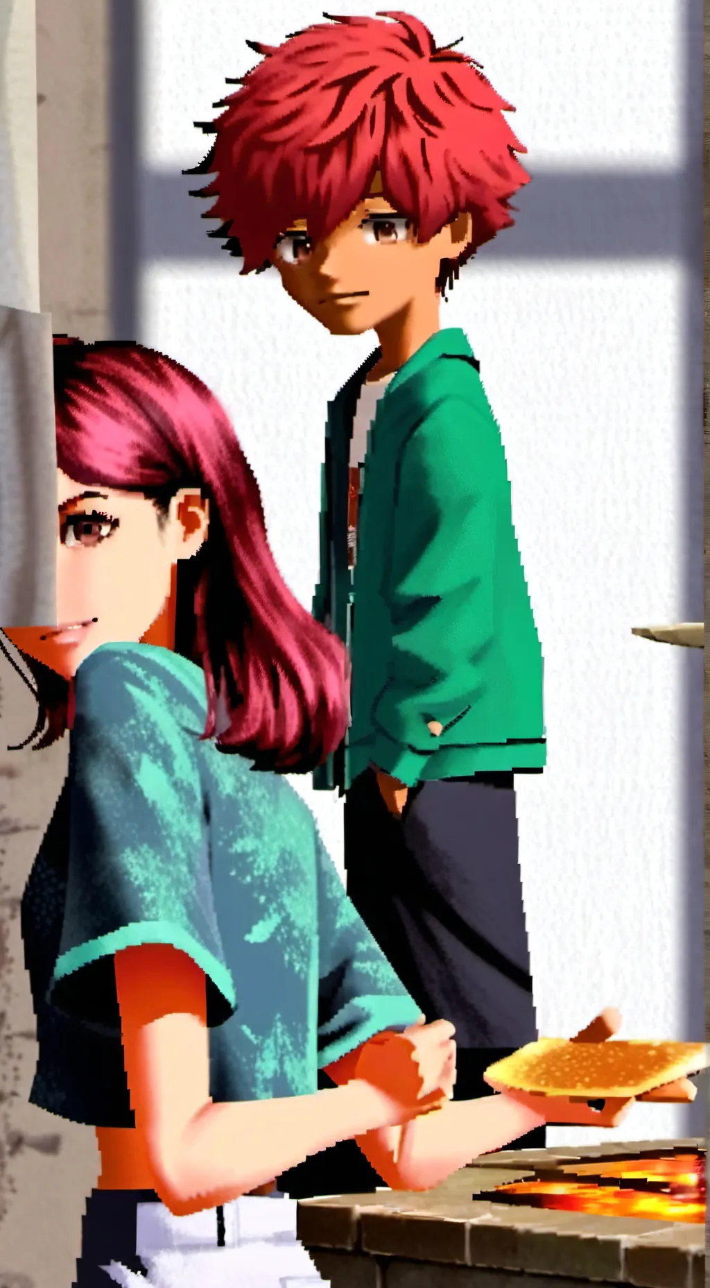 ai character: Anne and children  background