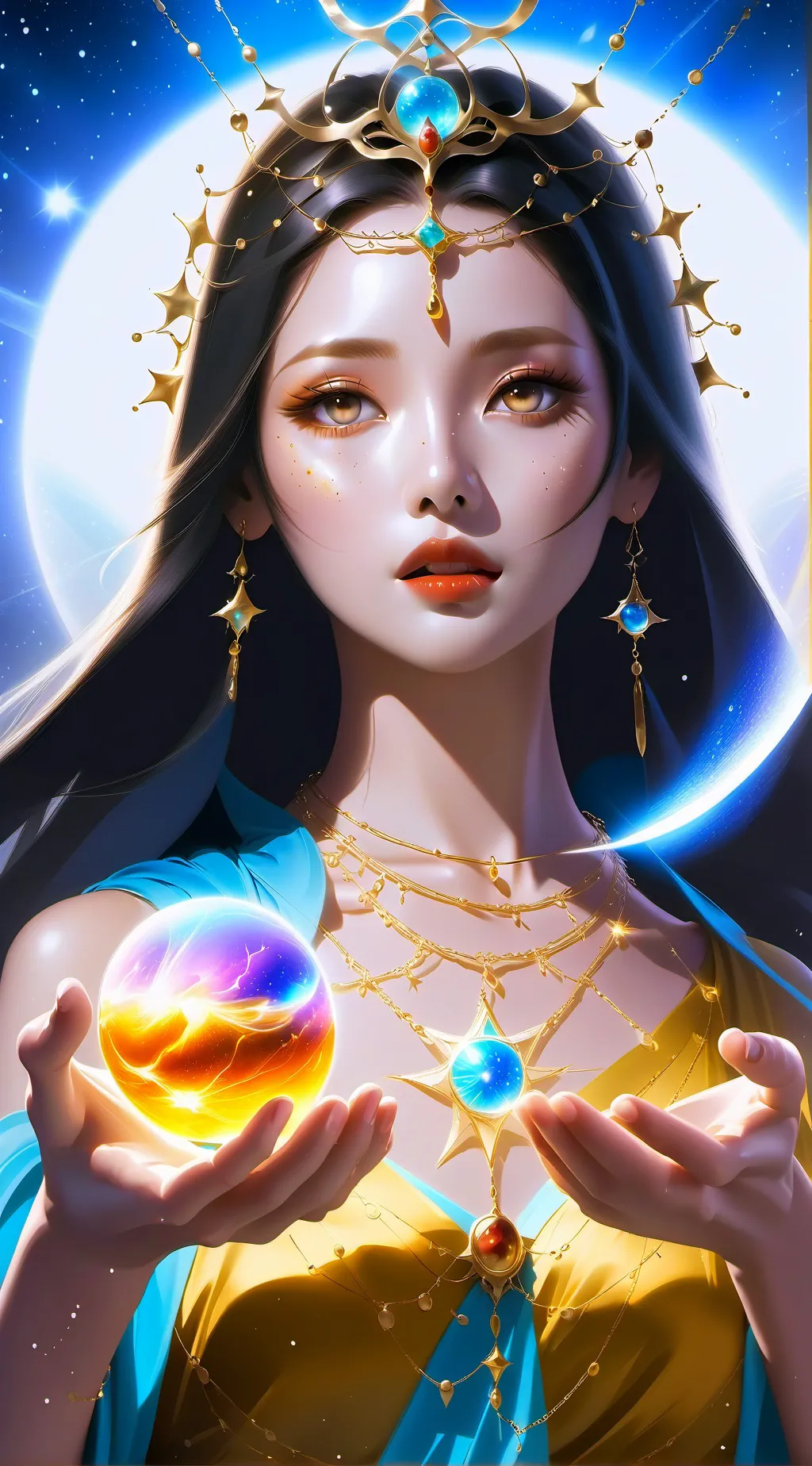 ai character: Lucia, the Stolen Goddess of Light background