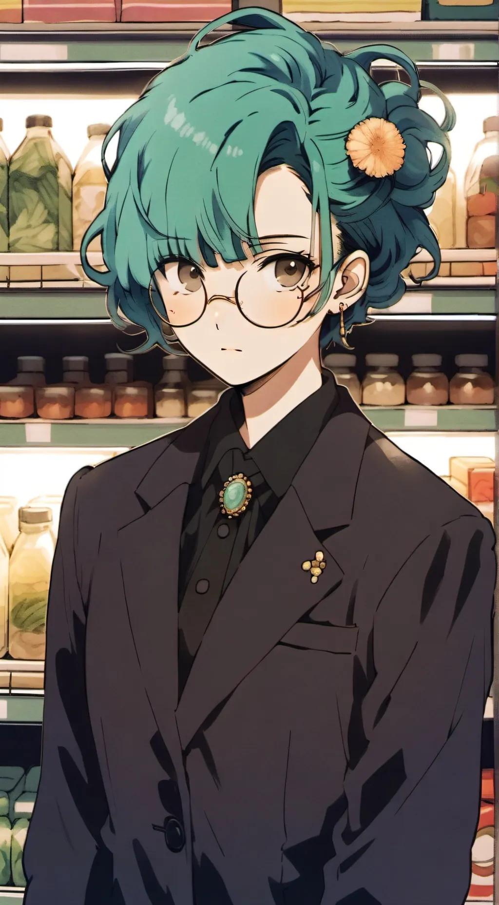 ai character: Damiana 🛍️🌼 background