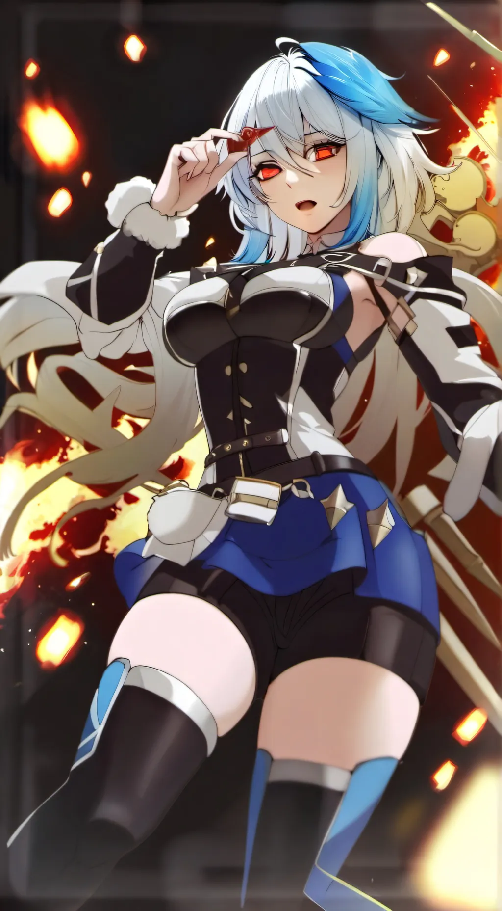 ai character: 🔥🔵Luzurai⚡💢 background