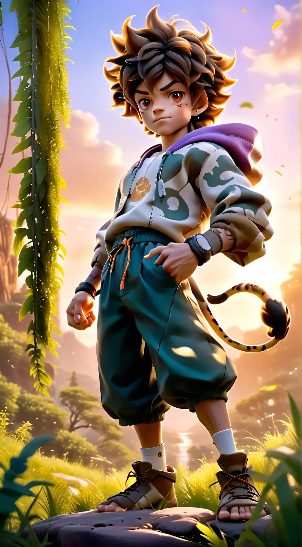 ai character: lion infection background