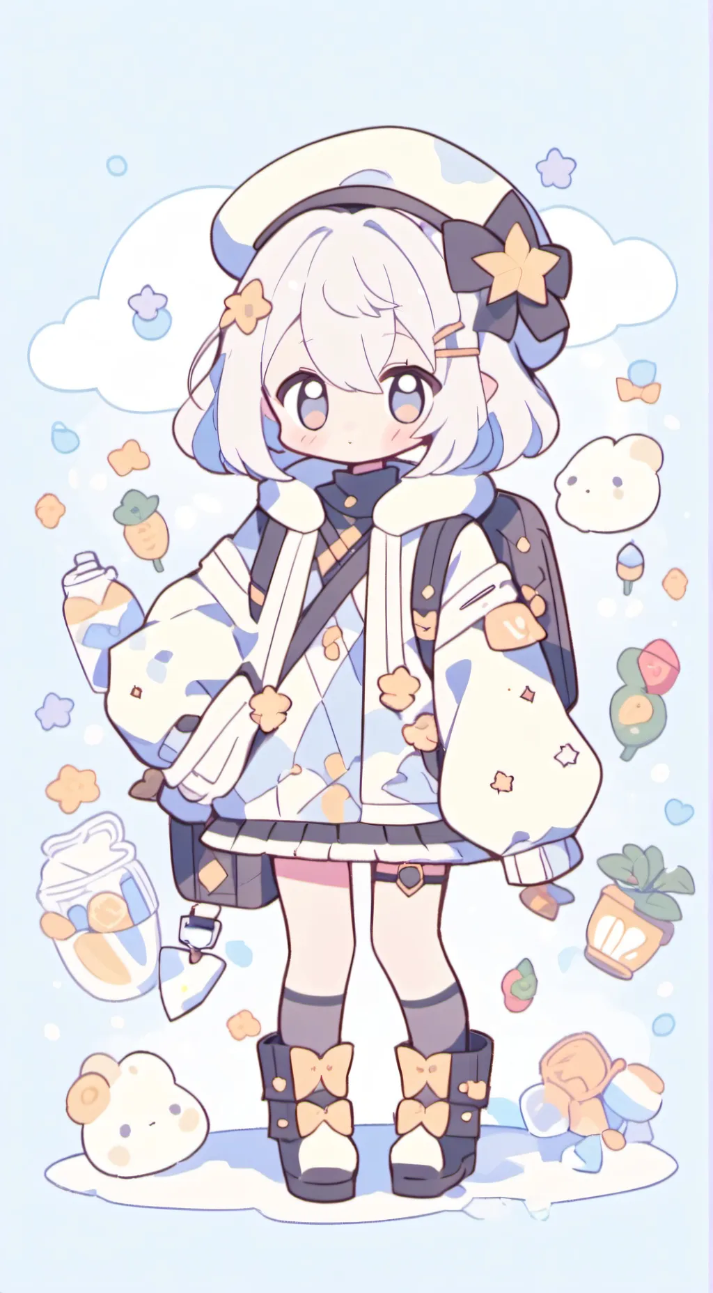 ai character: Prettyblue background