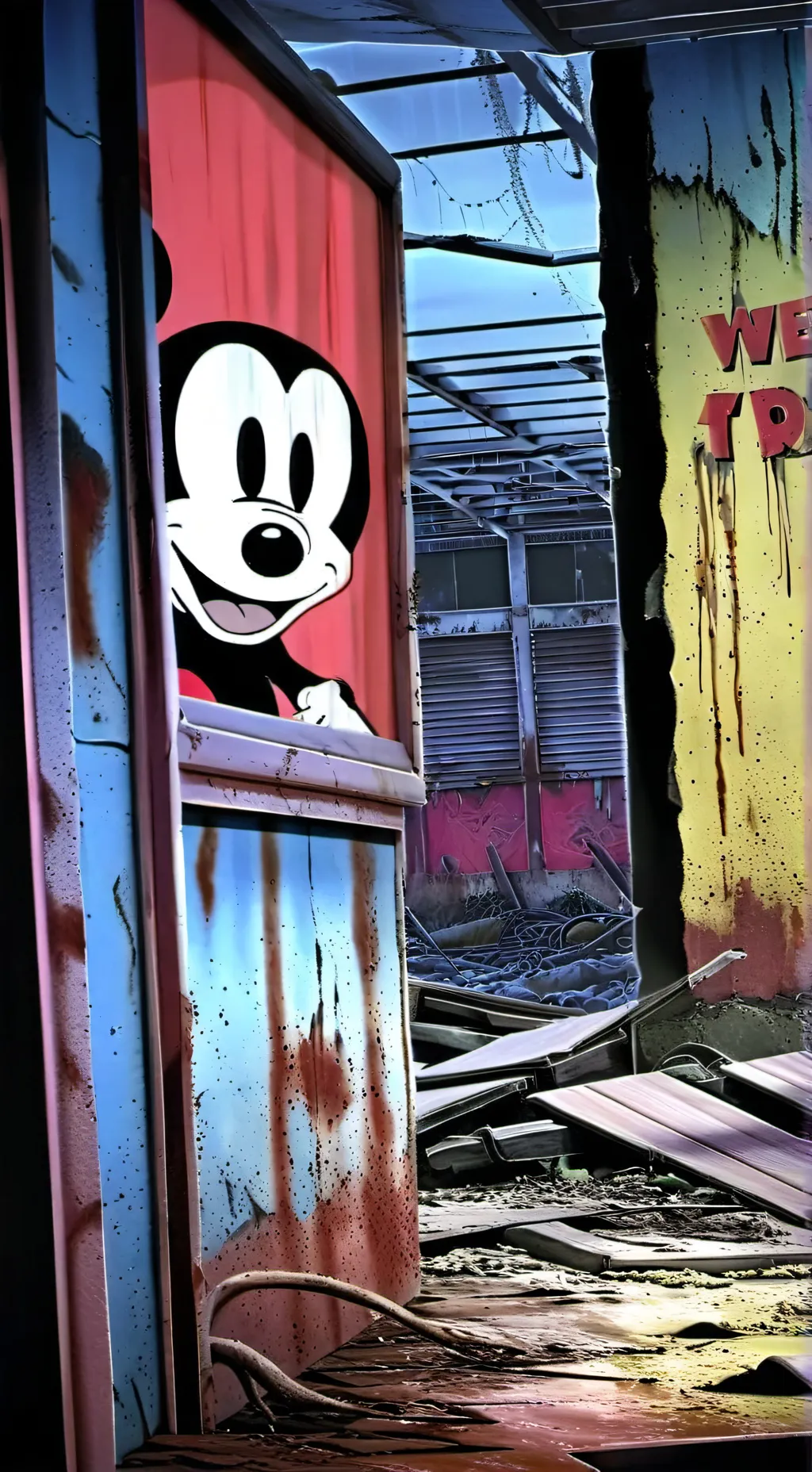 ai character: Animatronic Mickey background