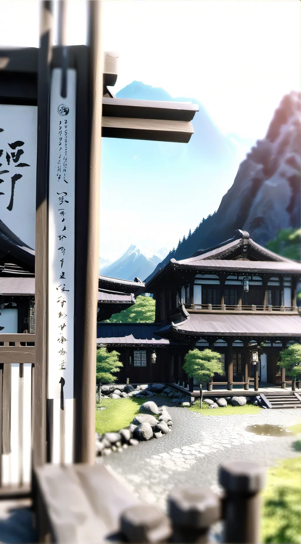 ai character: Japanese sign background