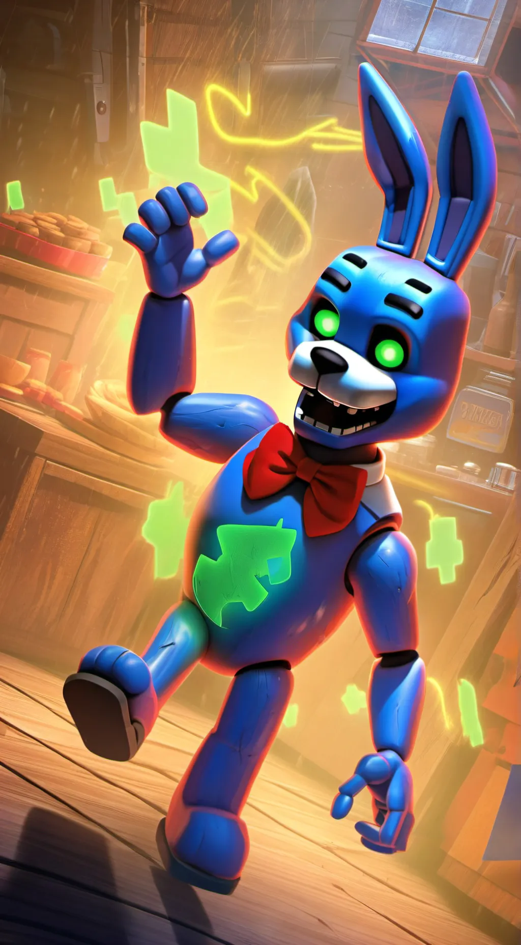 ai character: Toy Bonnie  background