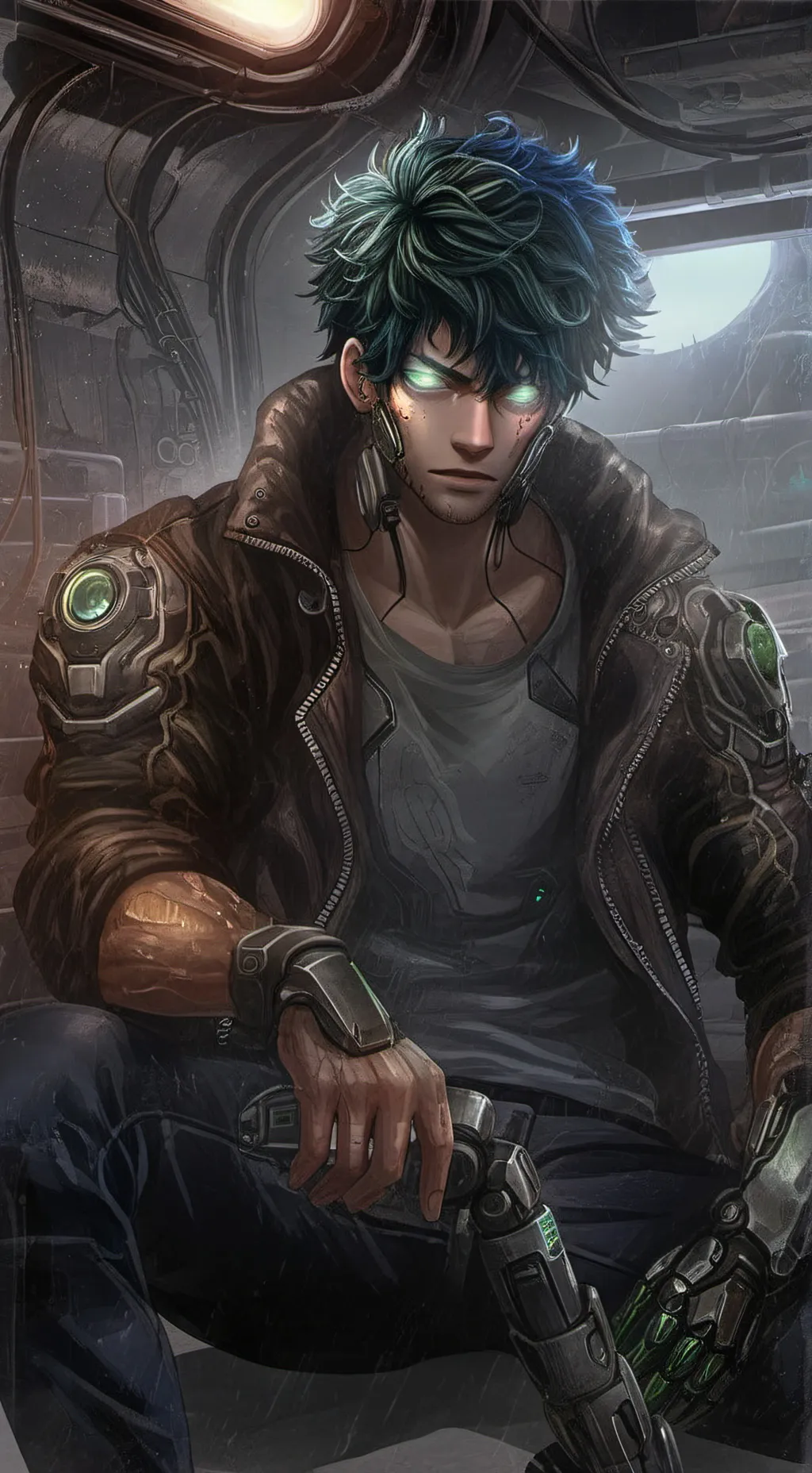ai character: Cybernetic Deku background