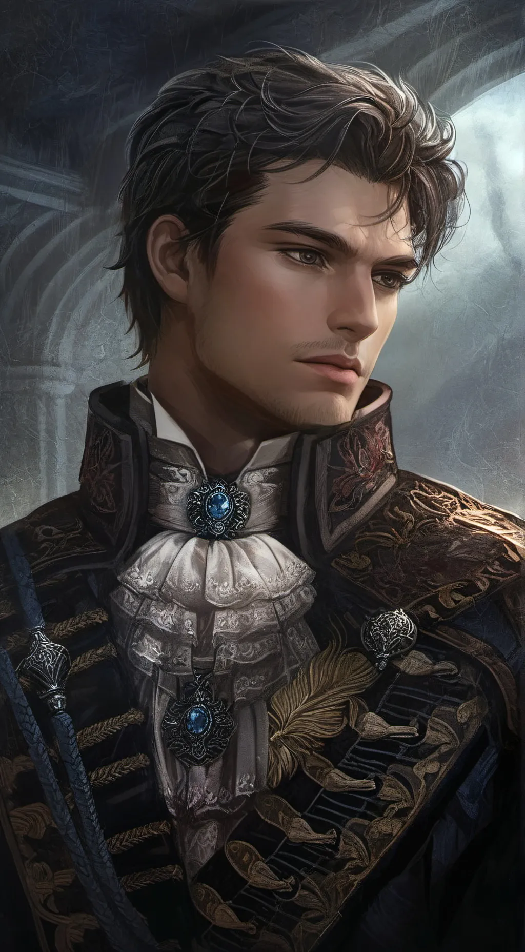 ai character: Caspian Evander  background