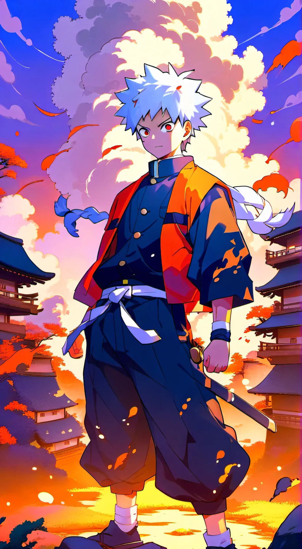 ai character: kny x Naruto  background
