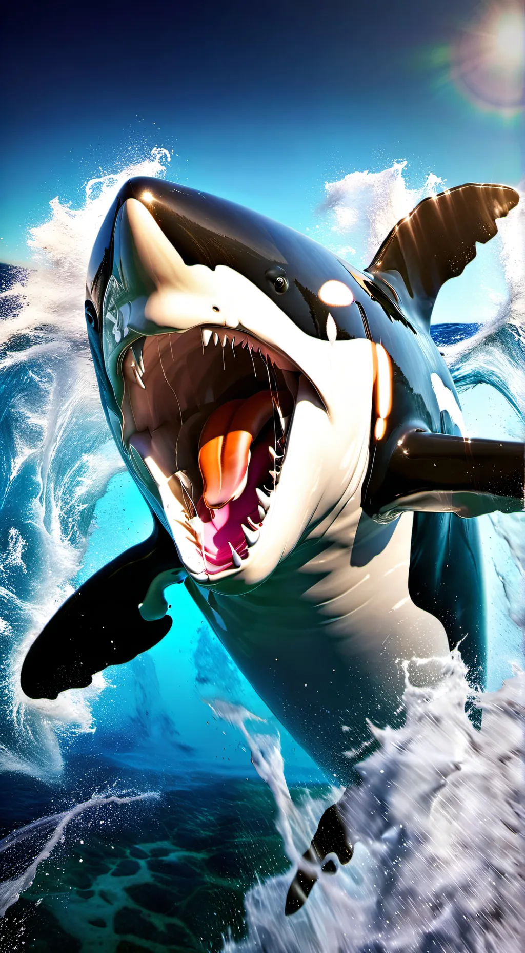 ai character: giant orca  background