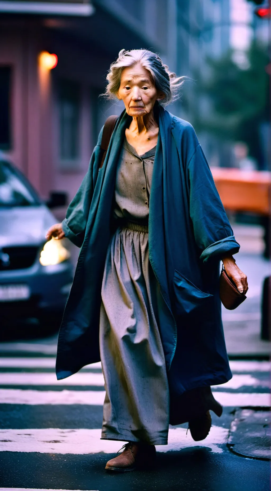 ai character: an old woman background