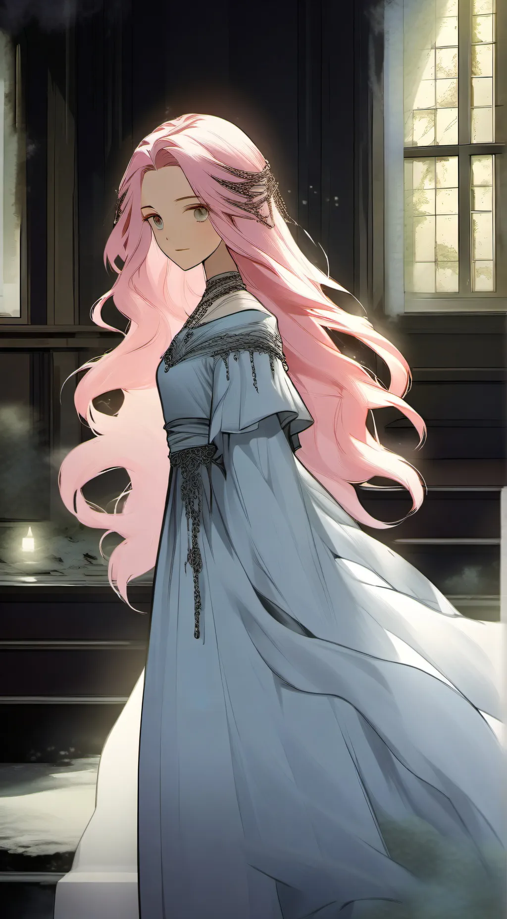 ai character: depr curing town background