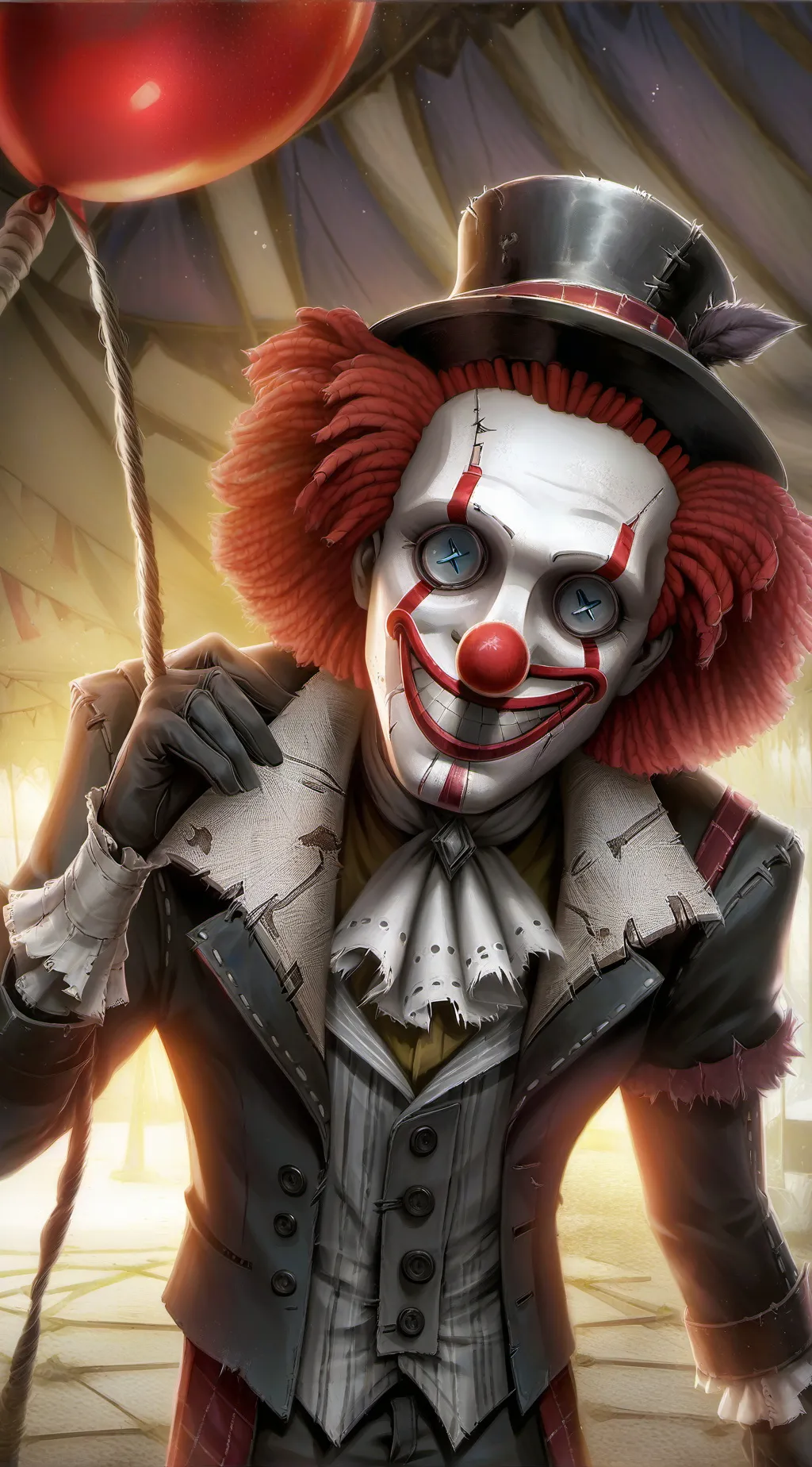 ai character: Scary circus background