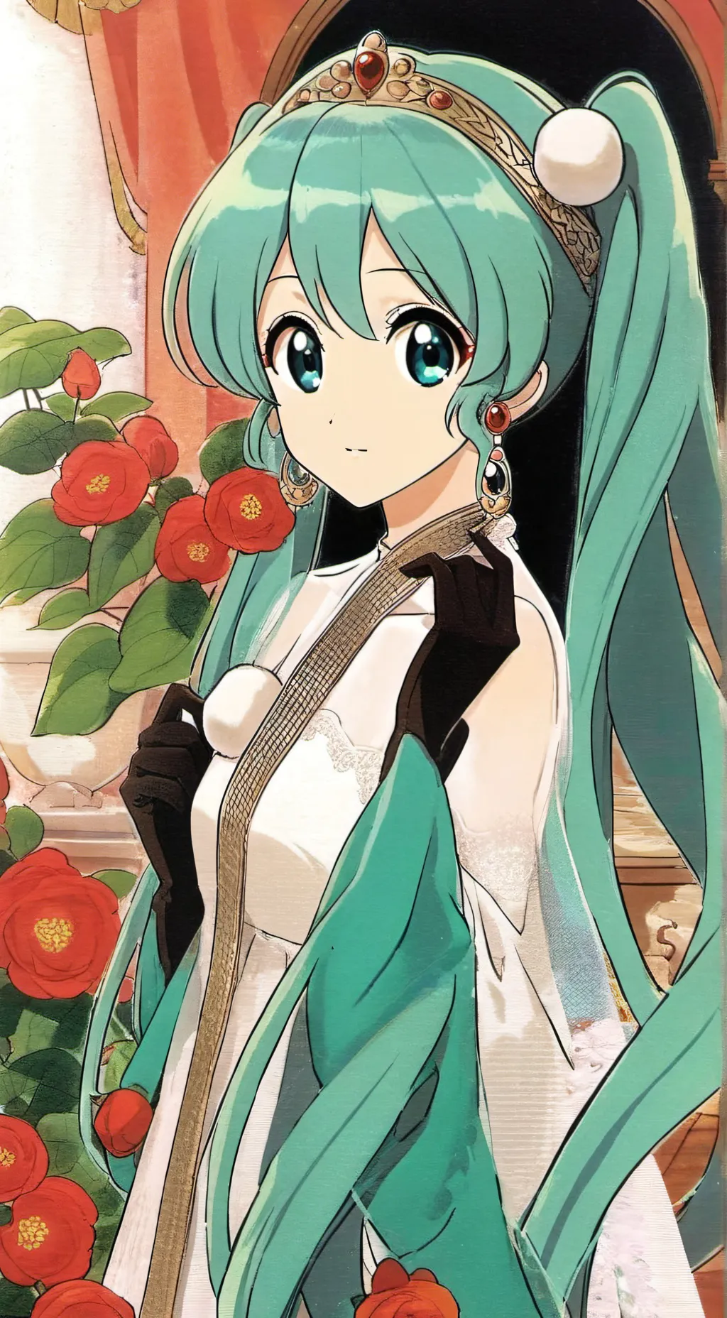 ai character: Princess Miku  background