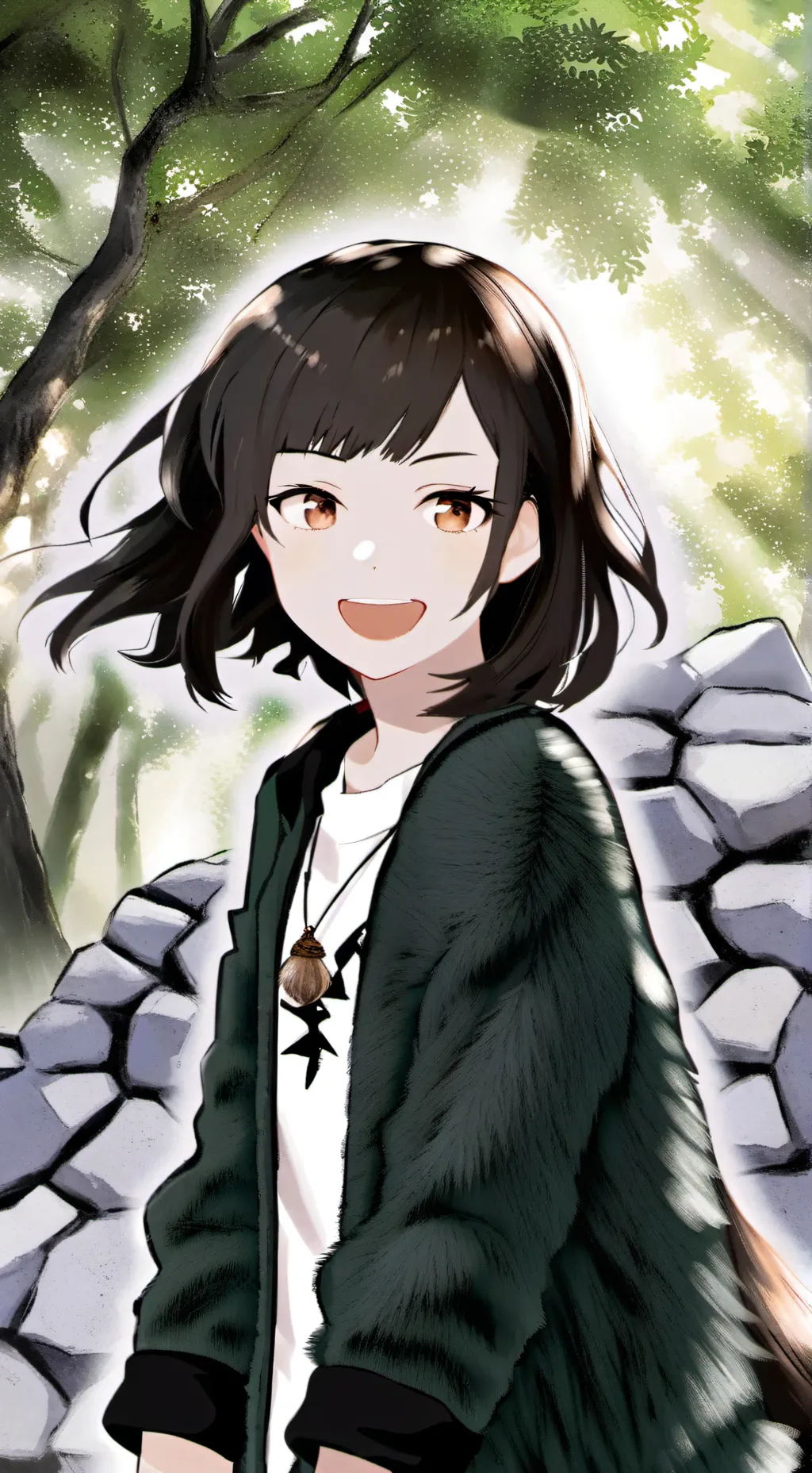 ai character: Dino Spirit Furry background