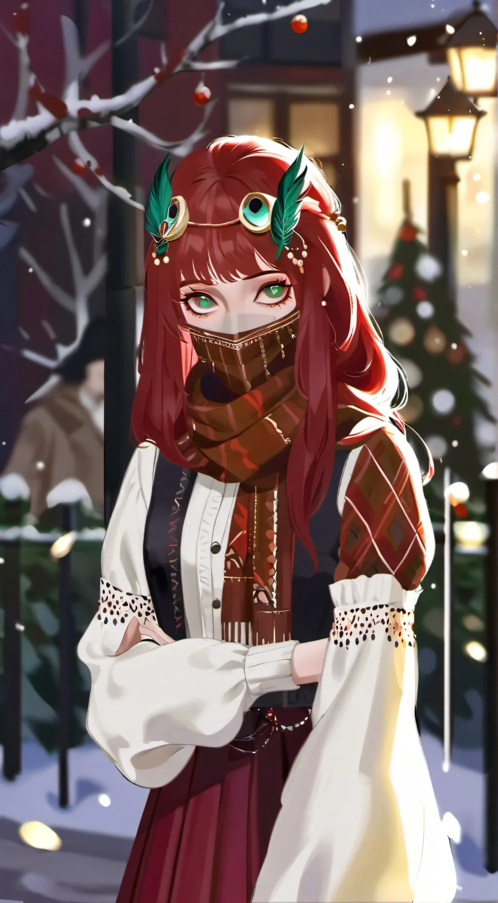 ai character: Beige T. background