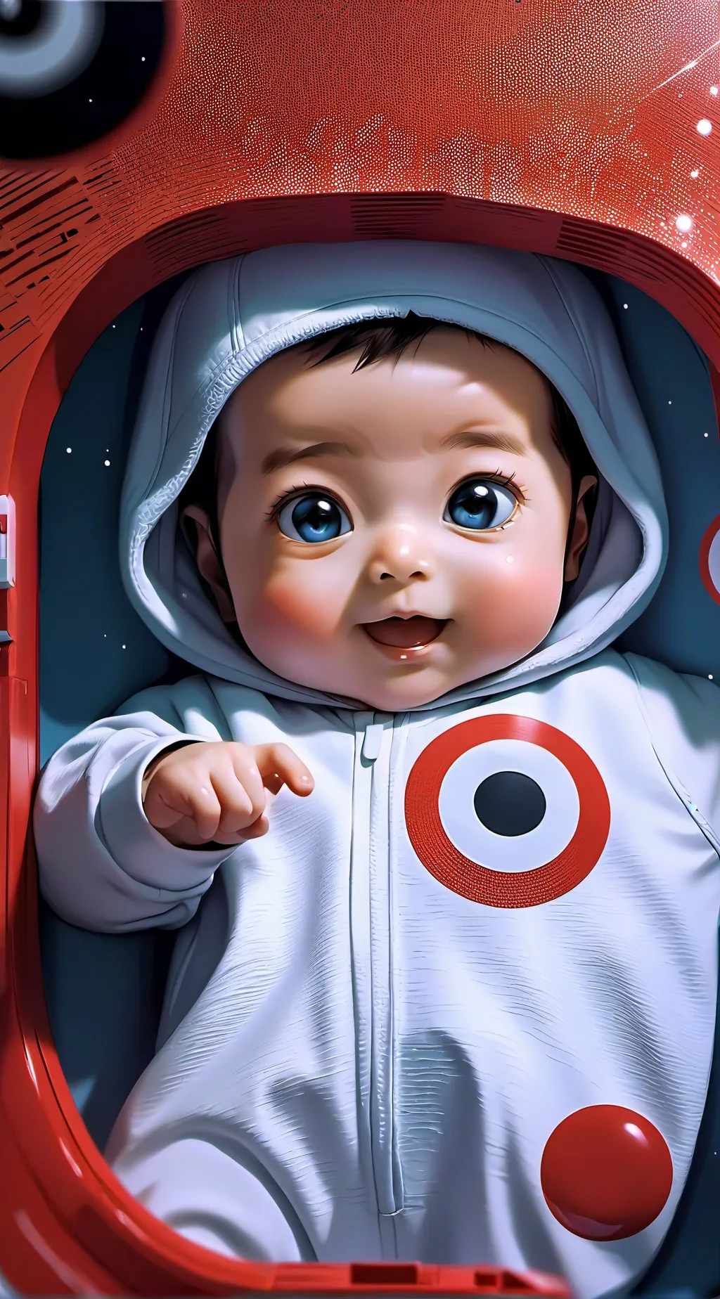 ai character: Baby on target background