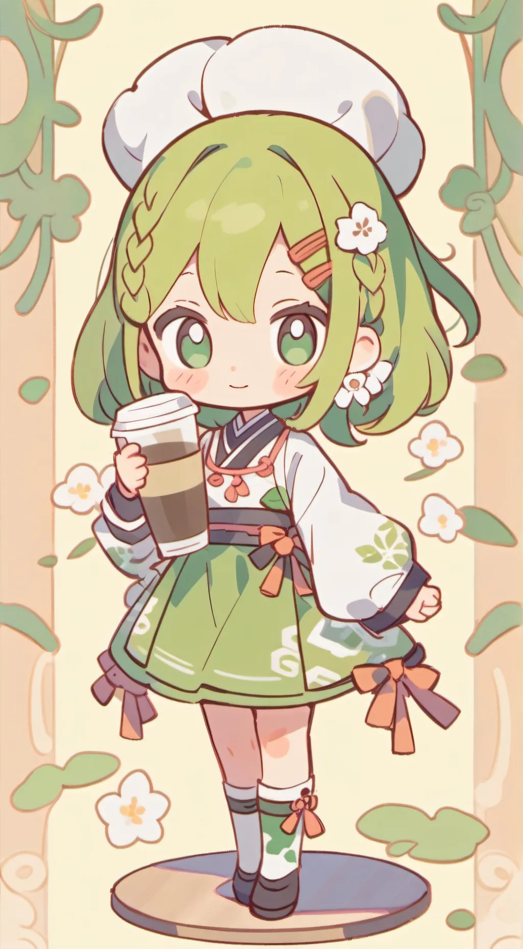 ai character: Dw☃️🎁🎅🎄 background