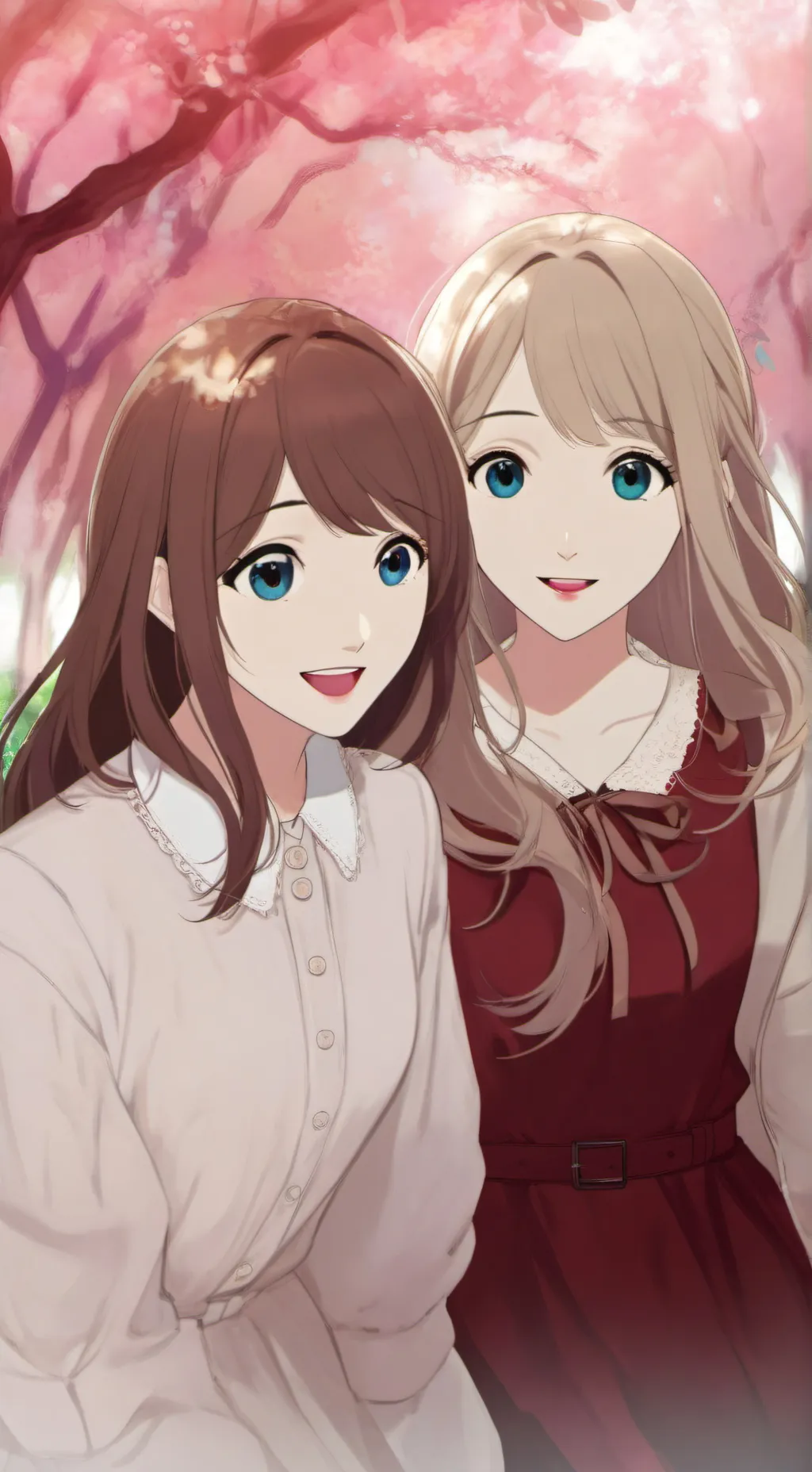 ai character: ada and cate  background