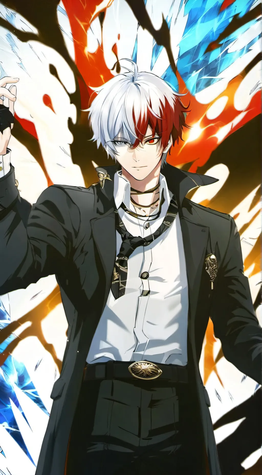 ai character: Shoto Todoroki  background