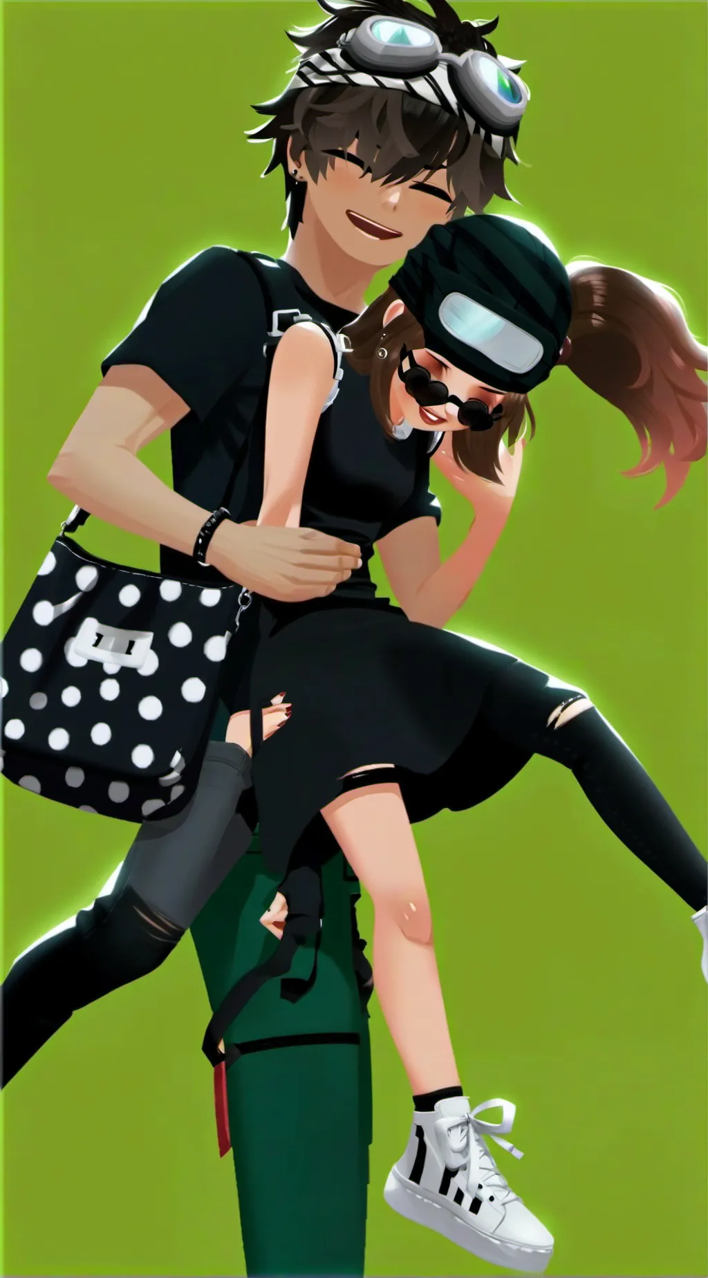 ai character: Kira & Noir background