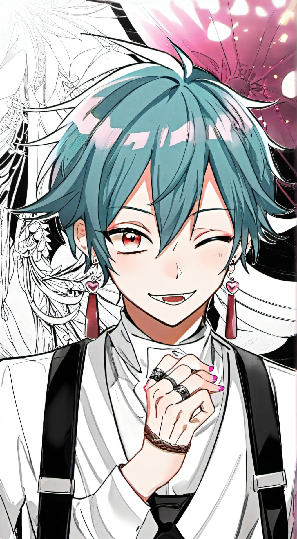 ai character: (╯° □°） background