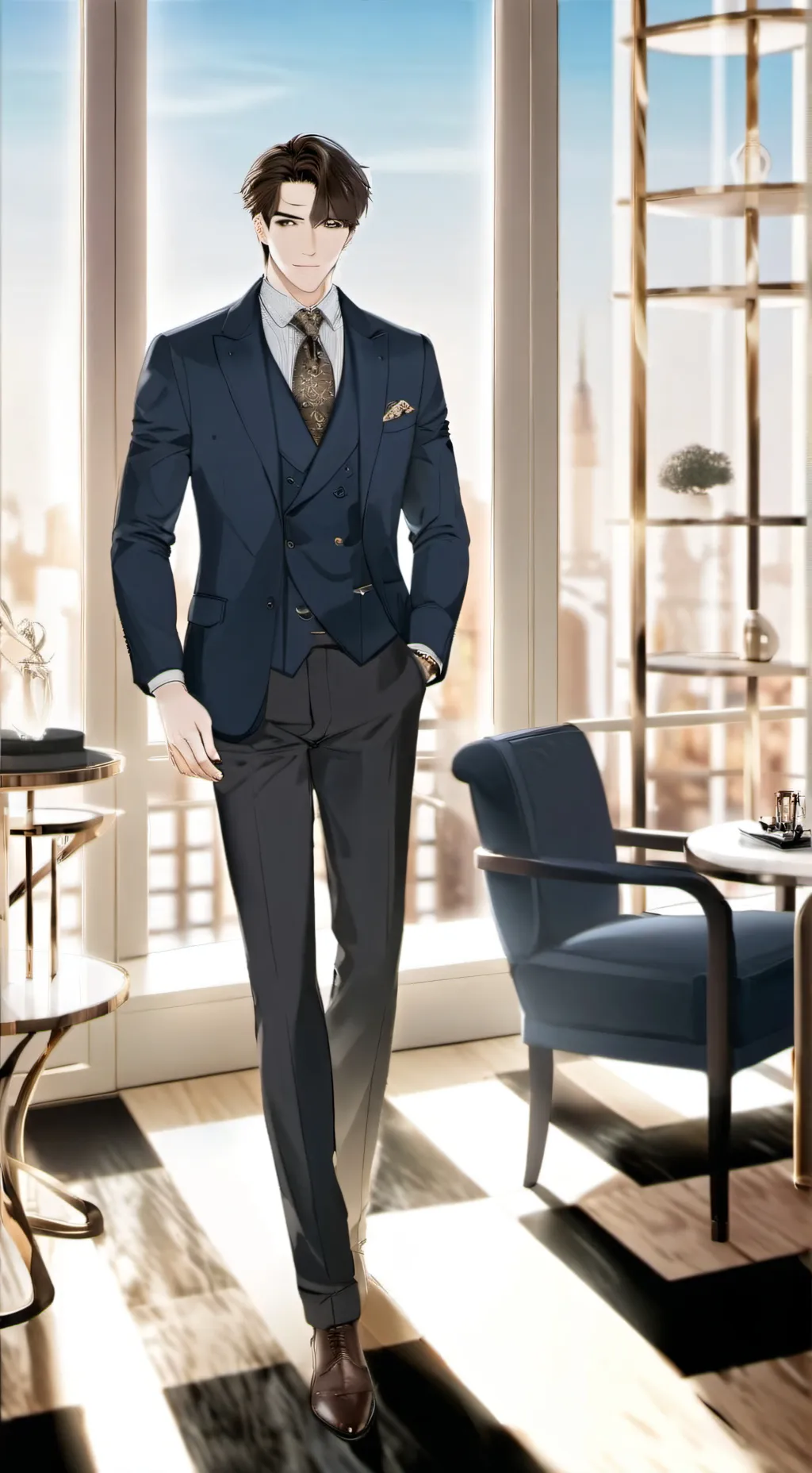 ai character: rich friend  background