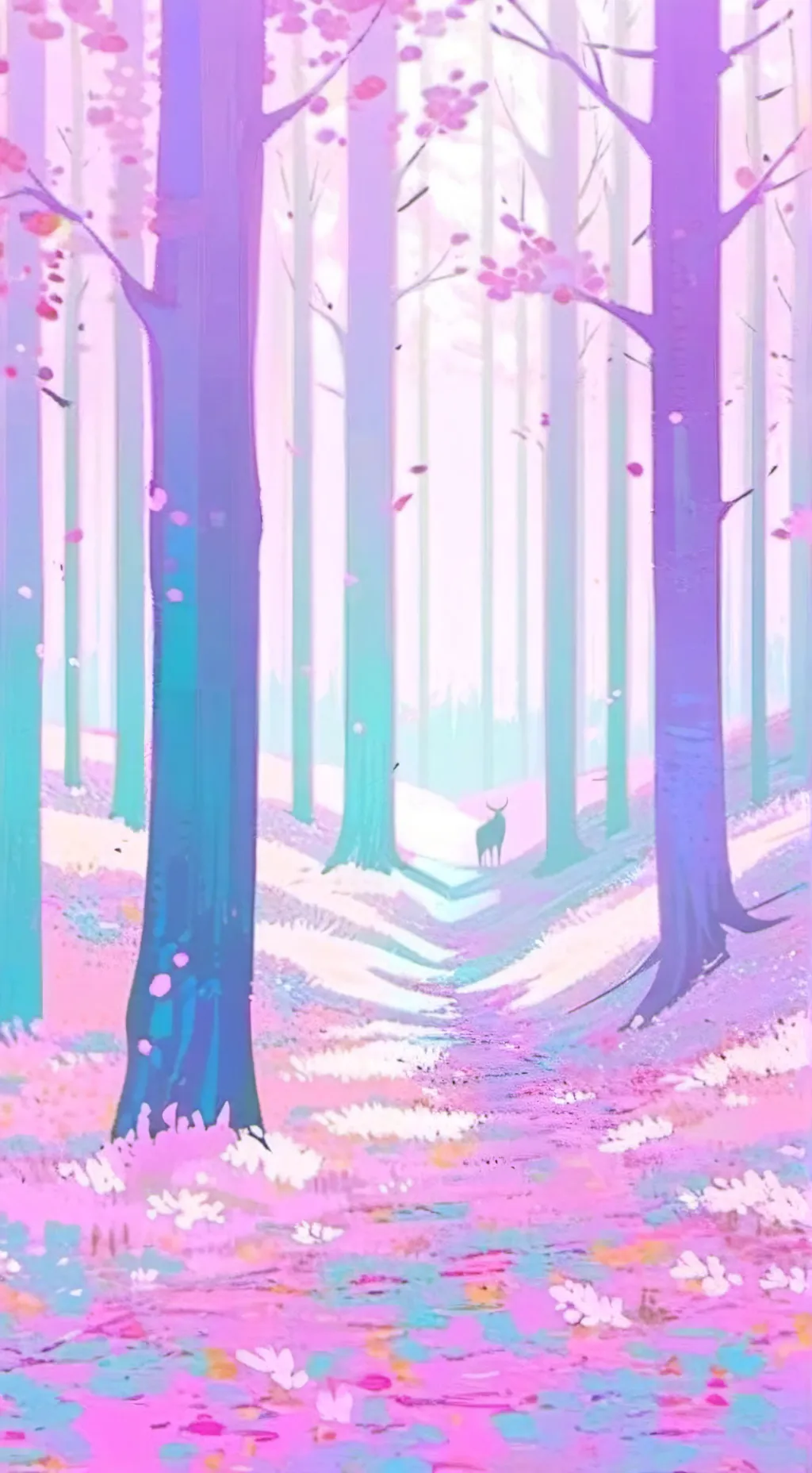 ai character: the pastel forest background