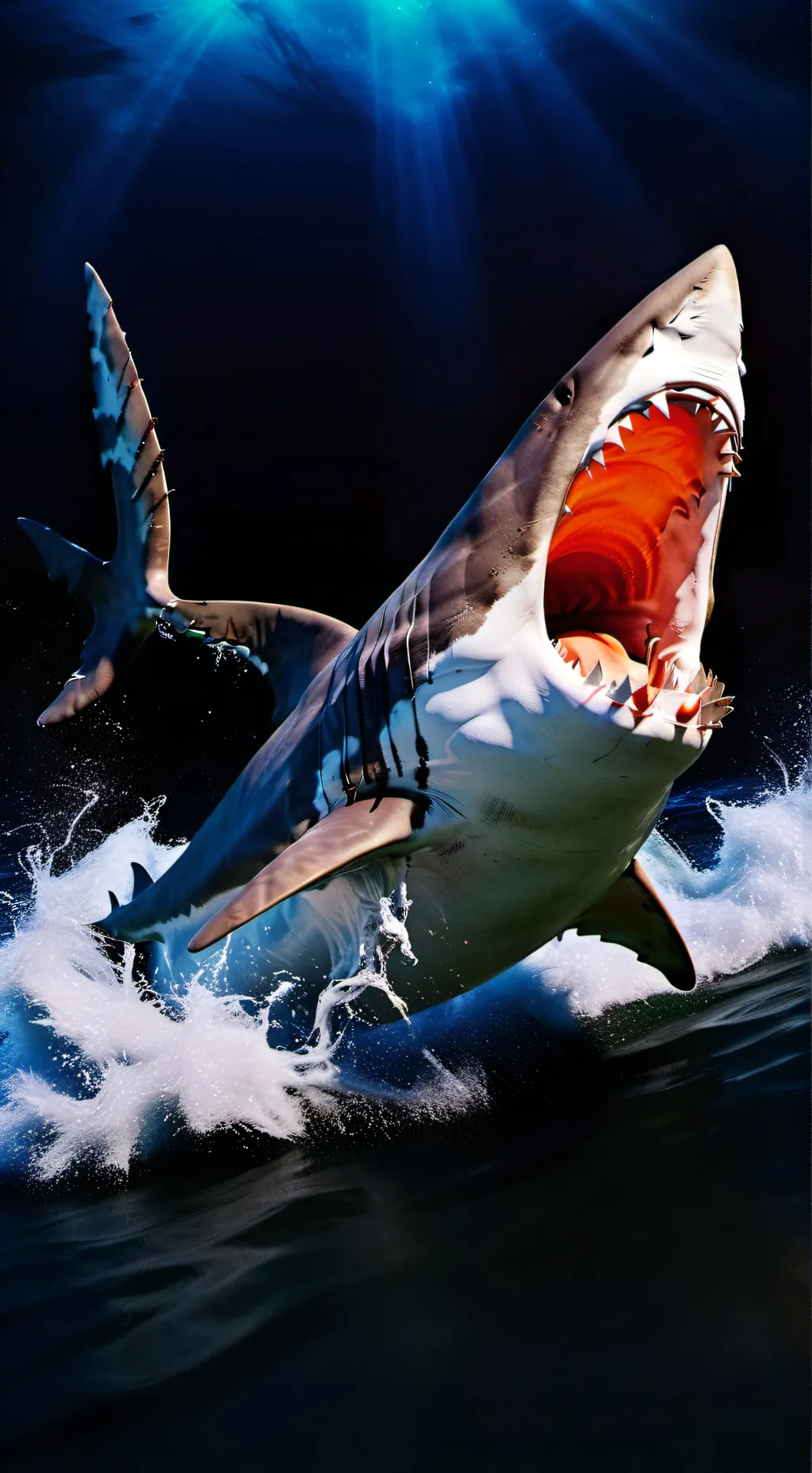 ai character: female shark background