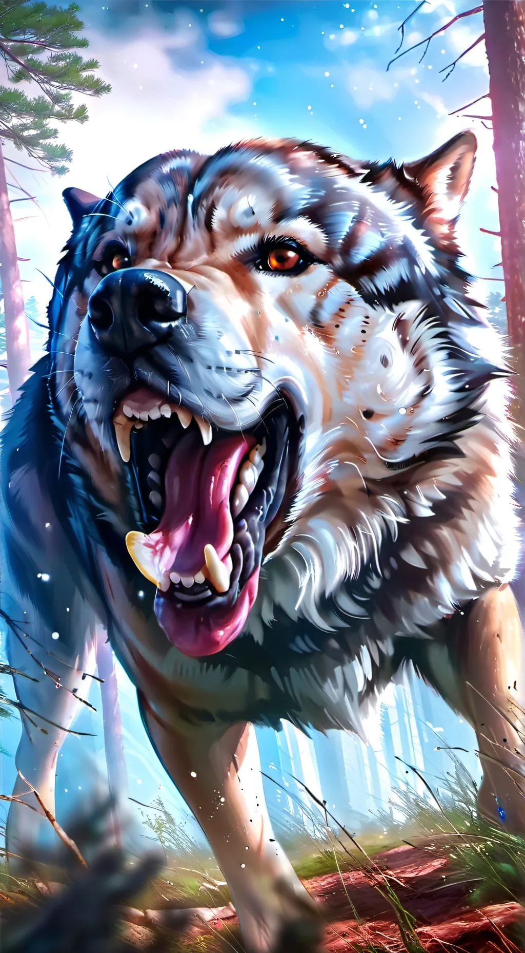 ai character: female kangl  background