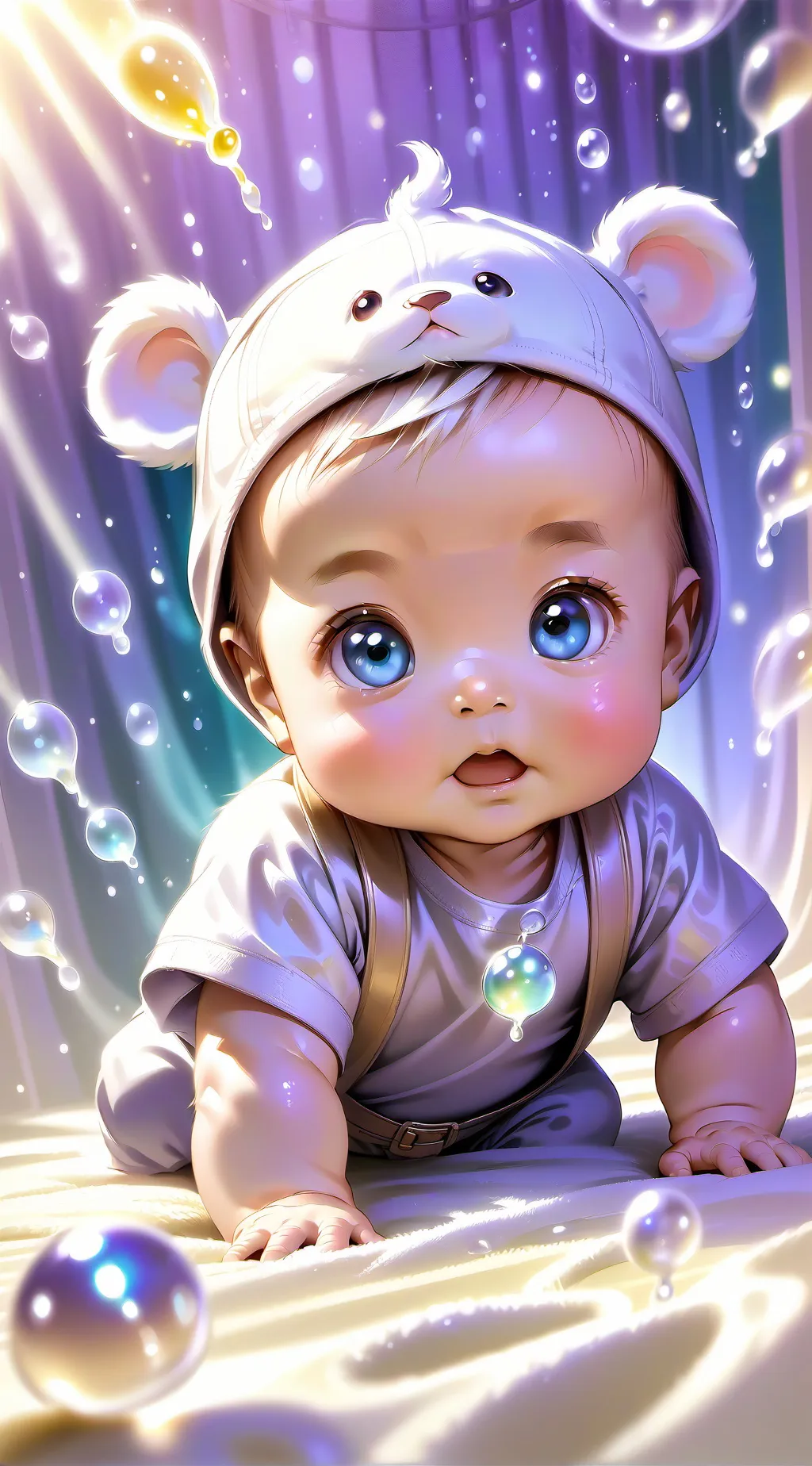 ai character: pooping baby  background