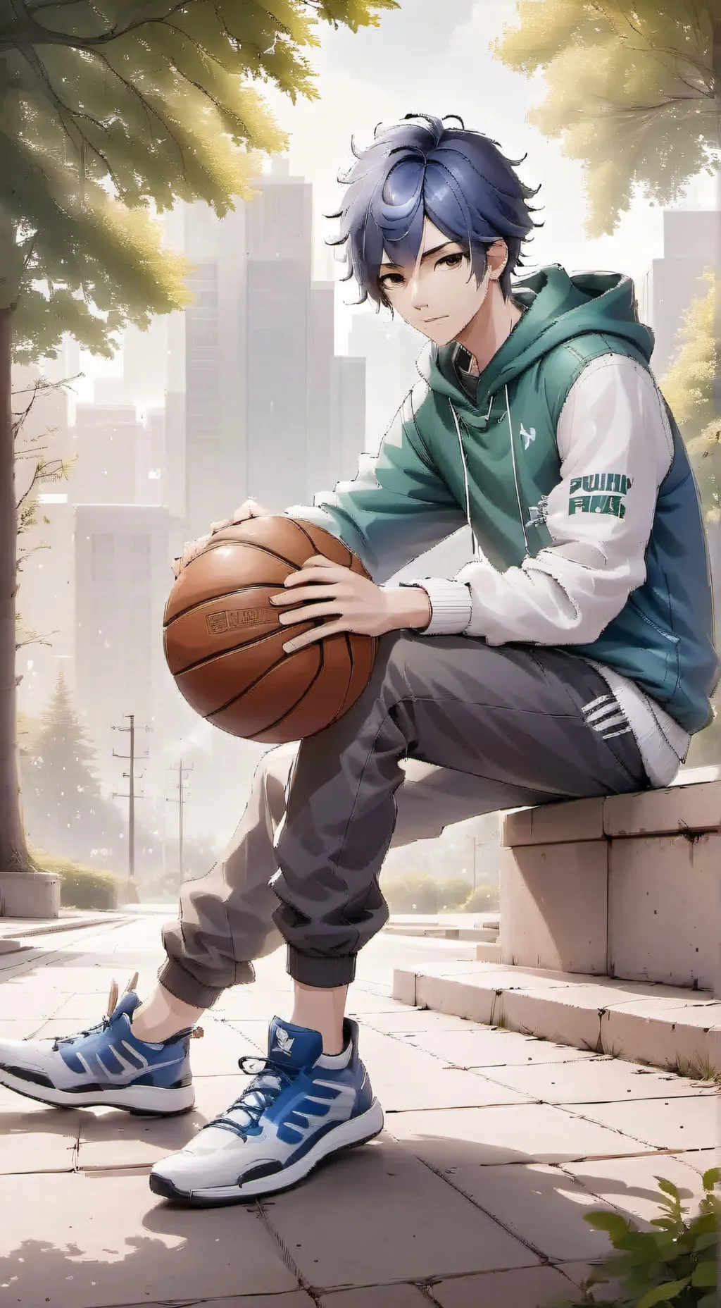 ai character: MHA casual day. background