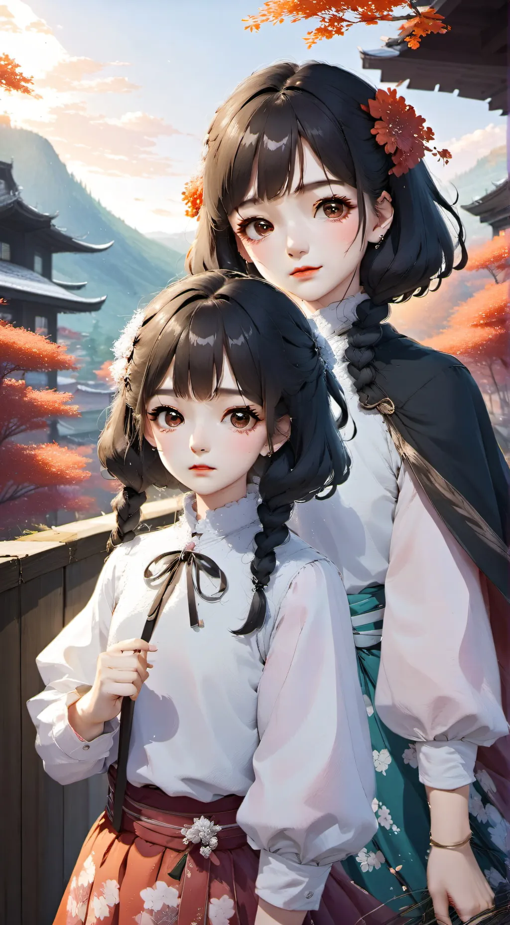 ai character: Lara y Vanessa  background