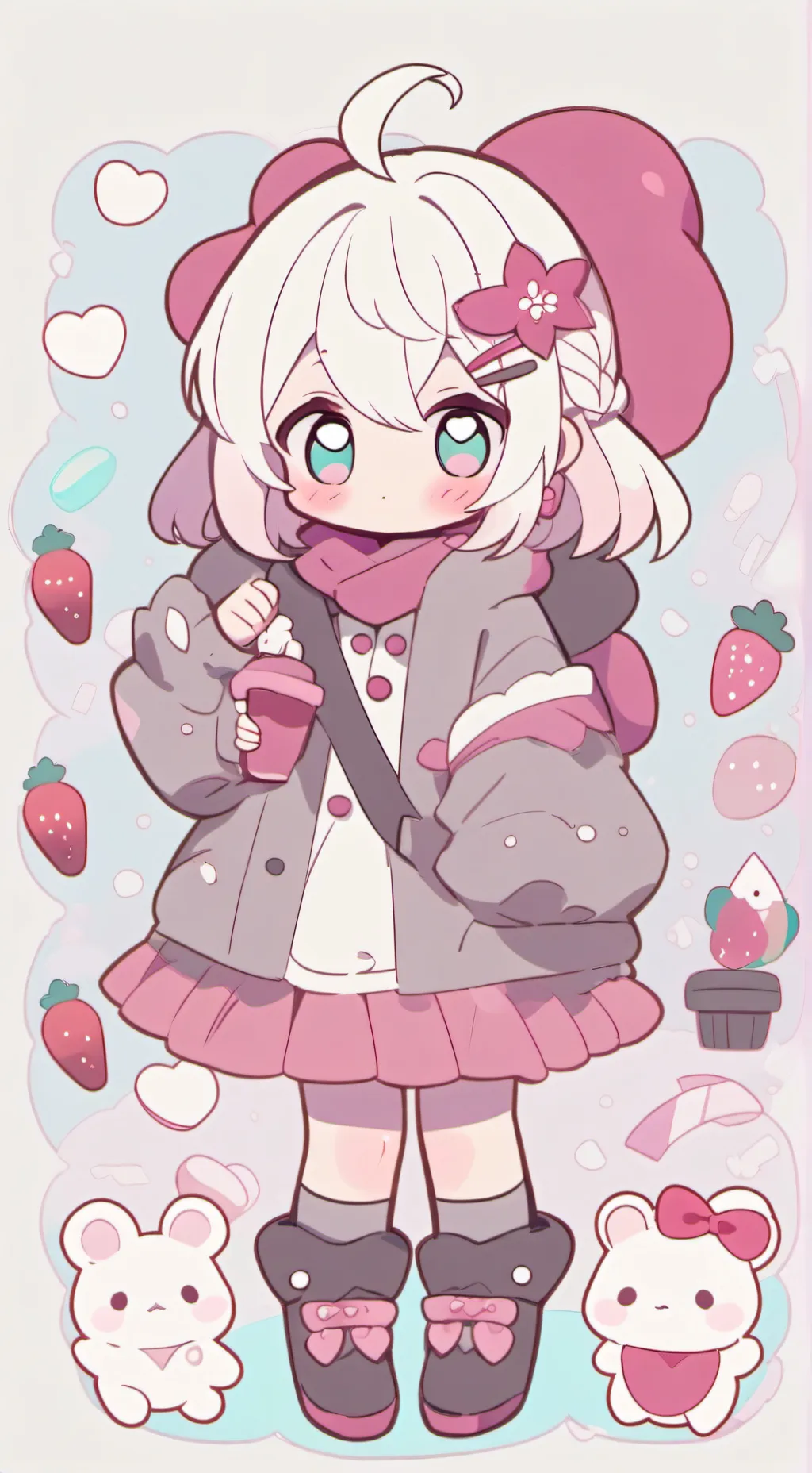 ai character: клубничка background