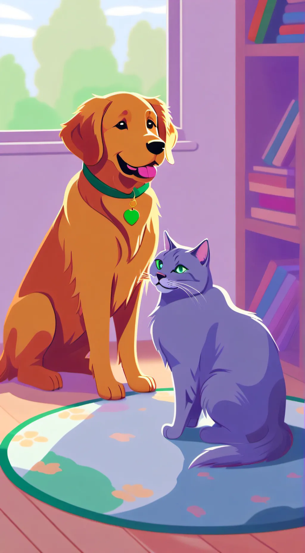 ai character: cat and dog background