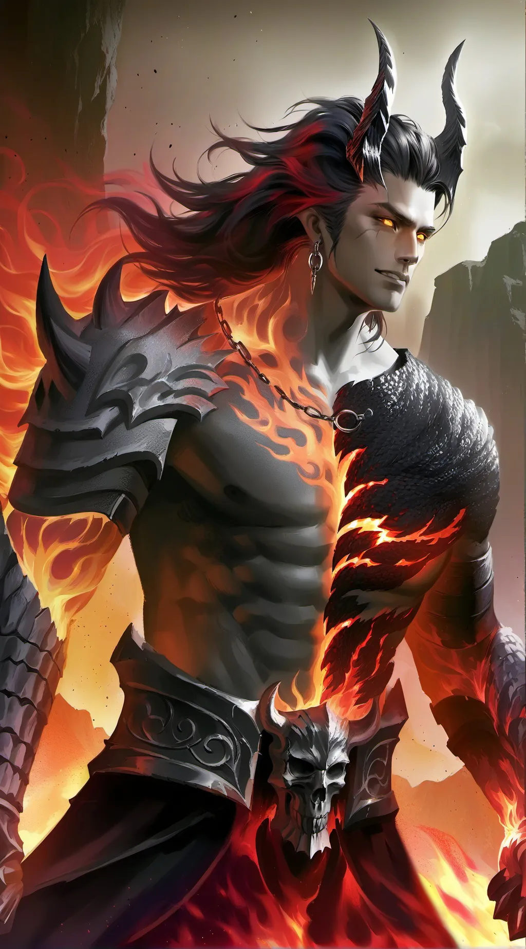 ai character: Demon king husband background