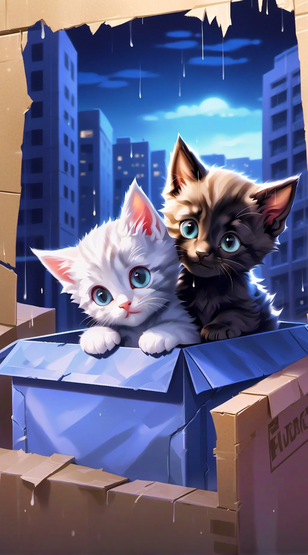 ai character: homeless trade cat background