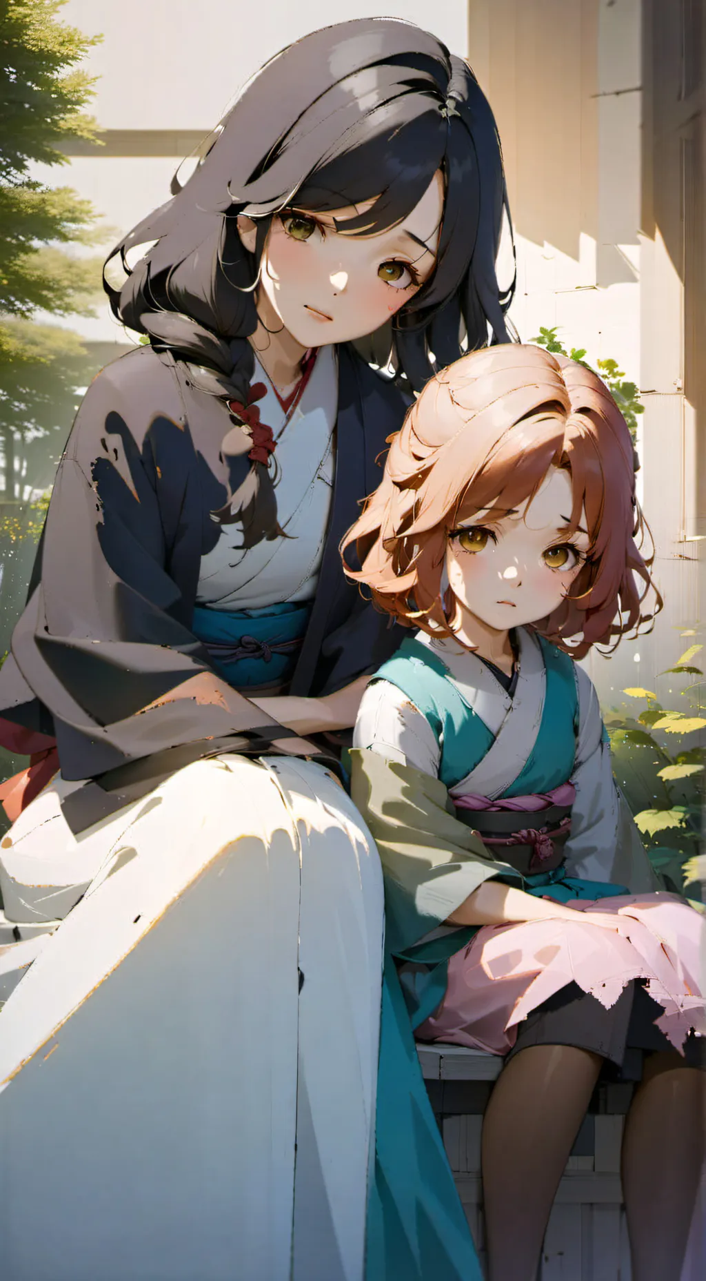 ai character: Emily y Olivia  background