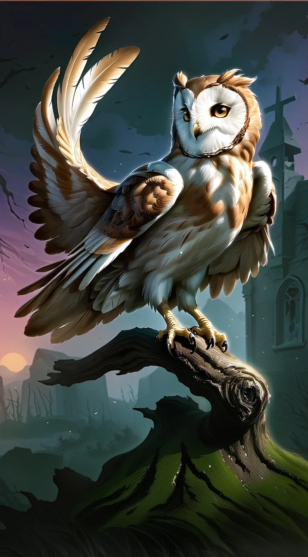 ai character: owl boss battle background