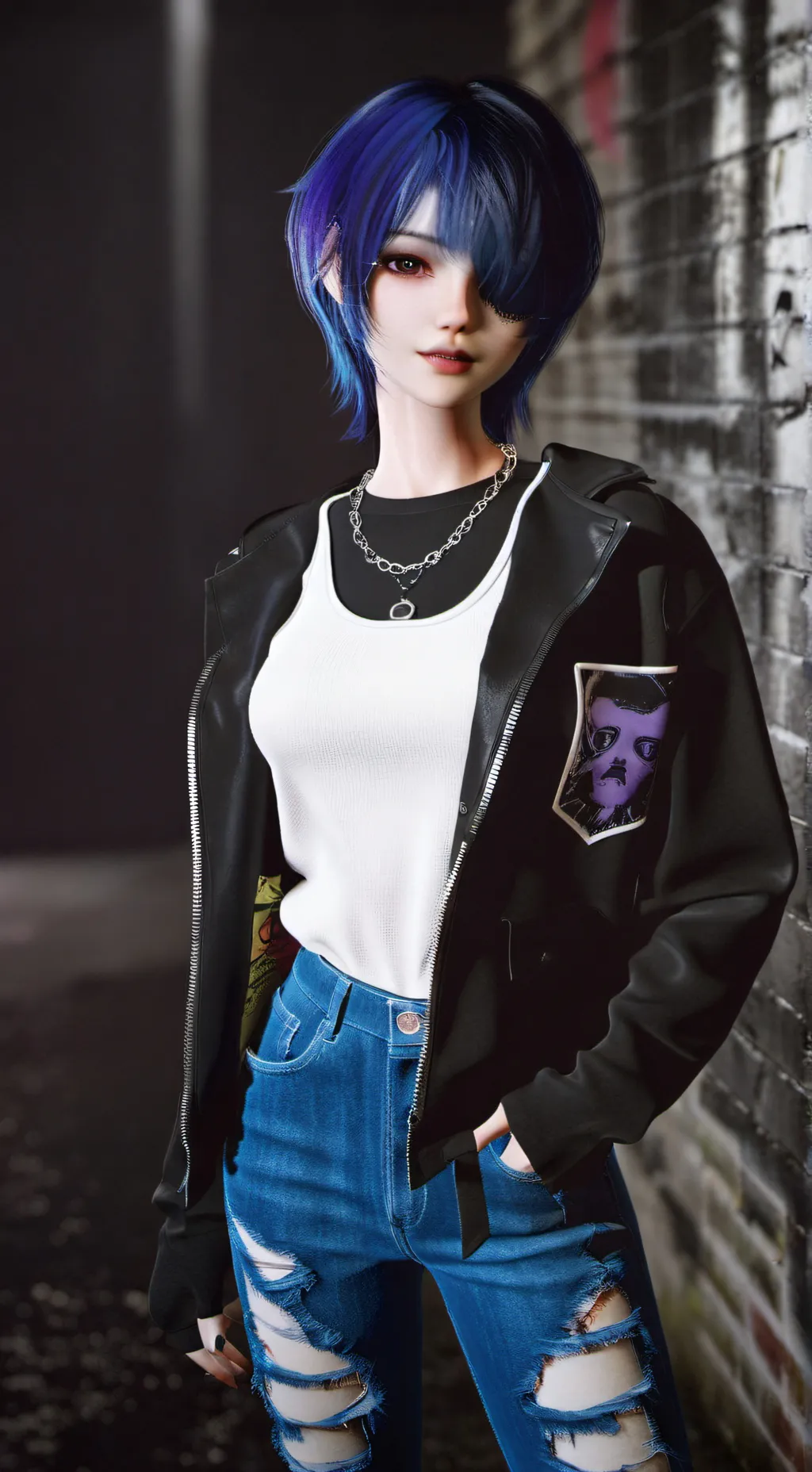 ai character: ~|luka|~ emo girl background