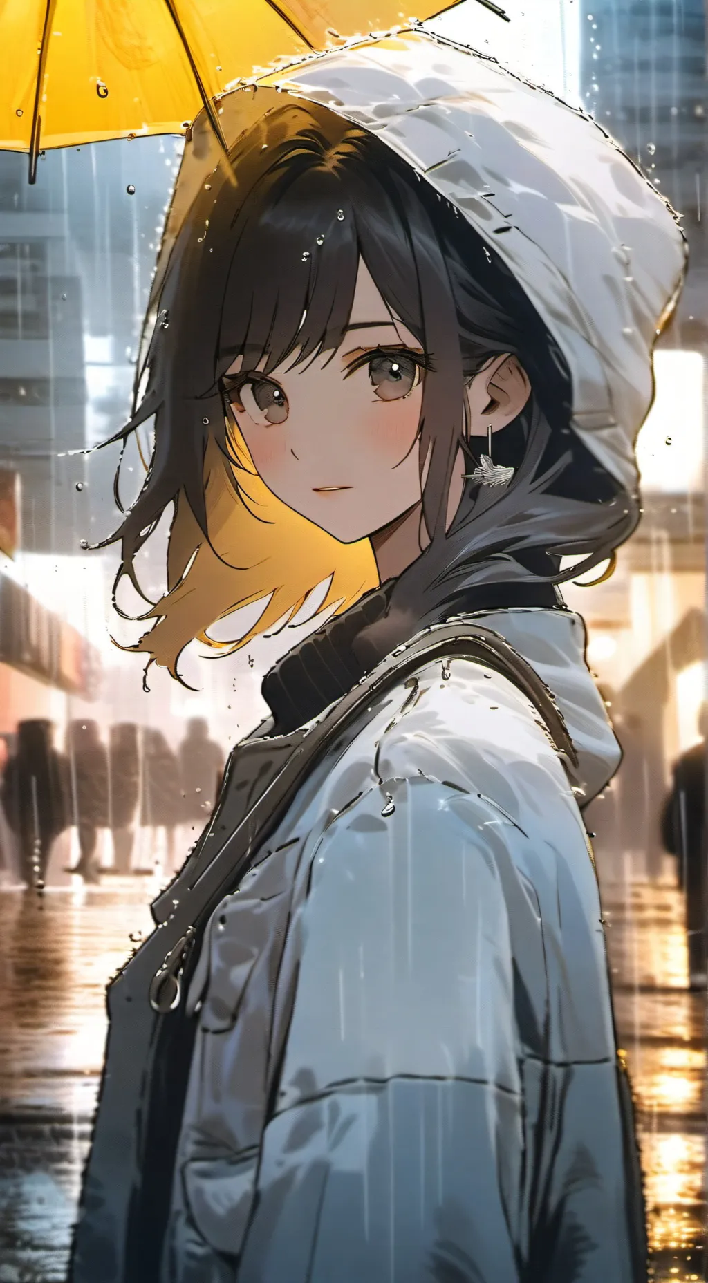 ai character: 4 dumped in rain  background