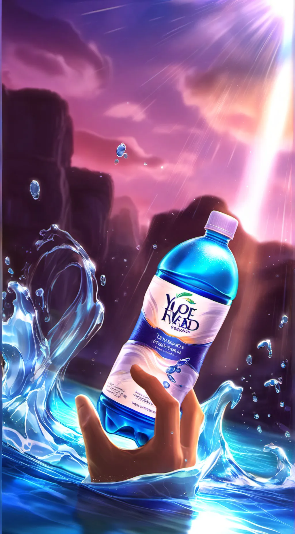 ai character: water background